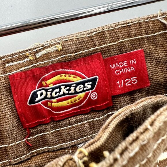 Dickies Cargo Pants Size 1/25 Canvas Workwear Y2K Skater Grunge Tan Brown Womens - Picture 4 of 12